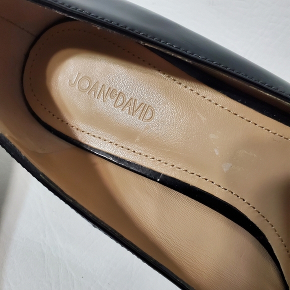 Joan & David Black Patent Leather Heels Bow Detail Flower Petal Cut Outs Size 7 - Picture 7 of 15